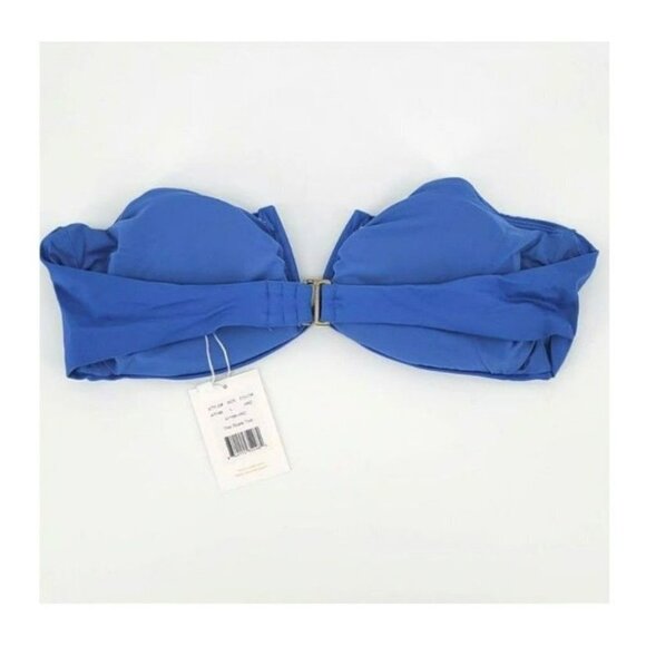 Andie Swim The Scala Blue Bikini Top Bandeau Strapless Size Large - Picture 6 of 7